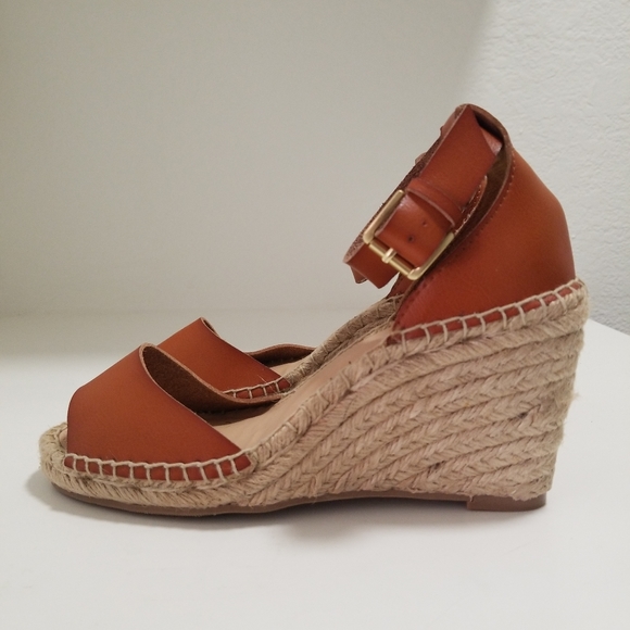 cognac espadrille wedges